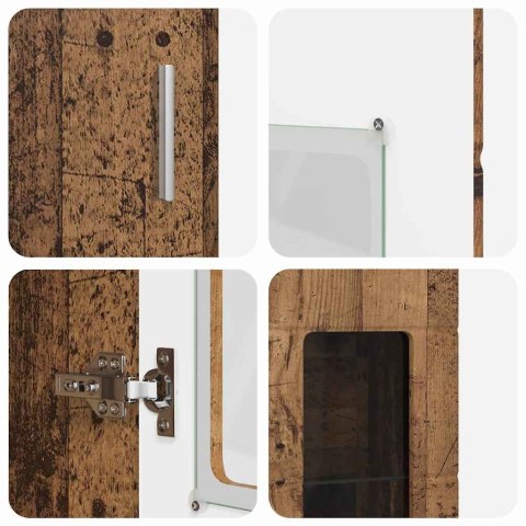 Zestaw szafek RTV z półką Stare drewno Materiał drewnopochodny