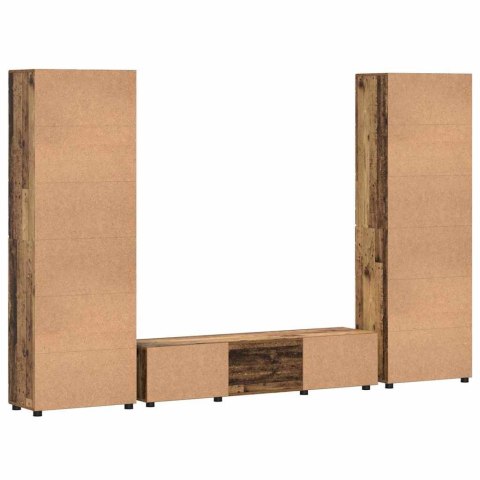 Zestaw szafek RTV z półką Stare drewno Materiał drewnopochodny