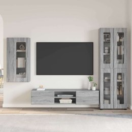 Zestaw szafek RTV z półką Szary Sonoma Materiał drewnopochodny