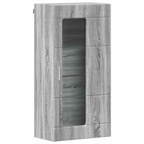 Zestaw szafek RTV z półką Szary Sonoma Materiał drewnopochodny