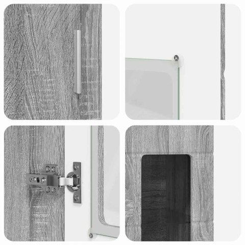 Zestaw szafek RTV z półką Szary Sonoma Materiał drewnopochodny