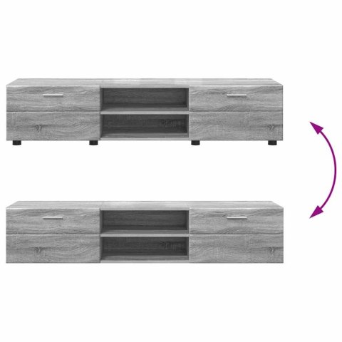 Zestaw szafek RTV z półką Szary Sonoma Materiał drewnopochodny