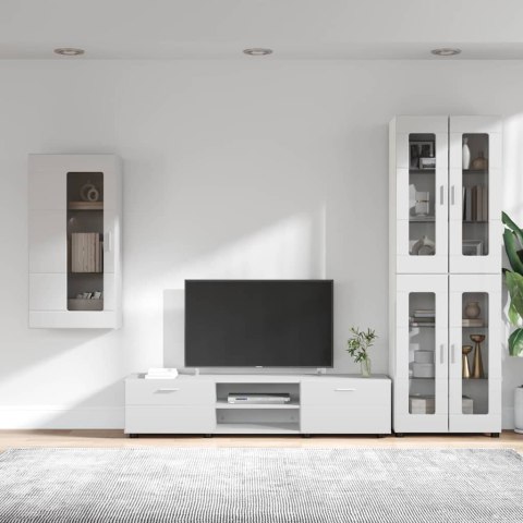 Zestaw szafek RTV z szufladą Biały Materiał drewnopochodny