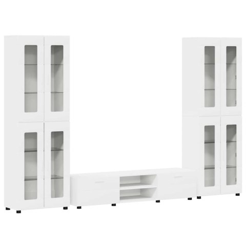 Zestaw szafek RTV z szufladą Biały Materiał drewnopochodny