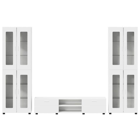 Zestaw szafek RTV z szufladą Biały Materiał drewnopochodny