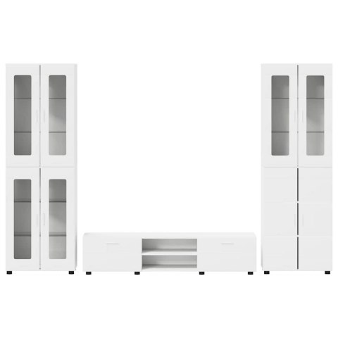 Zestaw szafek RTV z szufladą Biały Materiał drewnopochodny