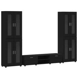 Zestaw szafek RTV z szufladą Czarny Materiał drewnopochodny