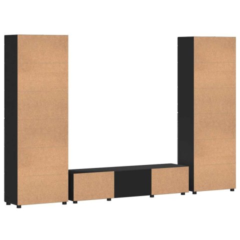 Zestaw szafek RTV z szufladą Czarny Materiał drewnopochodny