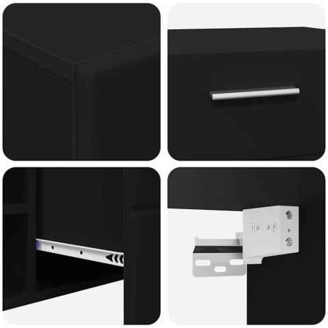 Zestaw szafek RTV z szufladą Czarny Materiał drewnopochodny