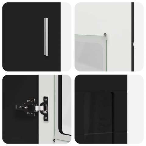 Zestaw szafek RTV z szufladą Czarny Materiał drewnopochodny