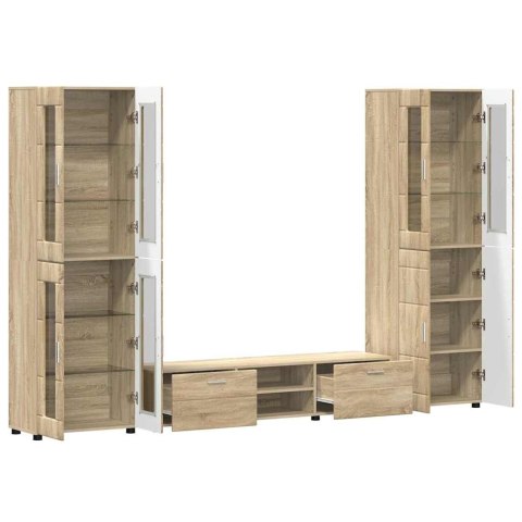 Zestaw szafek RTV z szufladą Dąb Sonoma Materiał drewnopochodny