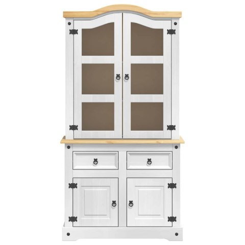 Bufet z szufladą Biały 100 x 48,5 x 179 cm Lite drewno sosnowe