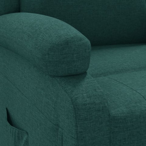 Elektryczny fotel masujący, ciemnozielony, obity tkaniną