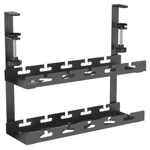 Organizer podbiurkowy na kable Maclean MC-104 B, max. obciążenie 5kg, 2 poziomy, czarny