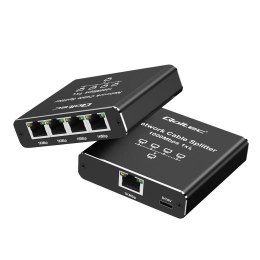 Switch niezarządzalny Qoltec mini rozdzielacz splitter 1x4 port RJ45 | 1000Mb/s | USB-C | Aluminium