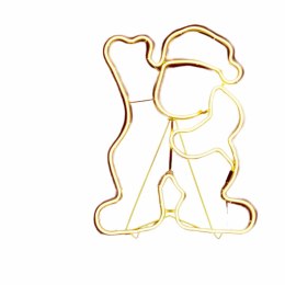 Święty Mikołaj Żółty Metal Plastikowy 39 x 14 x 51 cm