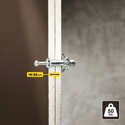 Wtyki i wkręty Rapid Ø 13 x 65 mm M6 x 75 mm Metal Ekspansja 10 Sztuk