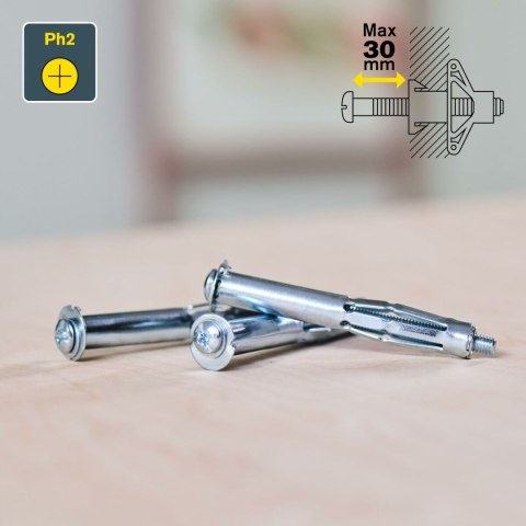 Wtyki i wkręty Rapid Ø 13 x 65 mm M6 x 75 mm Metal Ekspansja 10 Sztuk