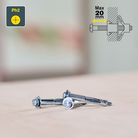 Wtyki i wkręty Rapid Ø 8 x 46 mm M4 x 55 mm Metal Ekspansja 10 Sztuk