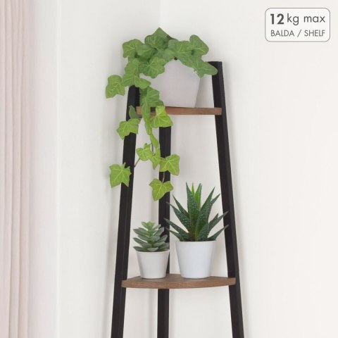 Regał Max Home Czarny Żelazo Drewno MDF 4 Półki 30 x 135 x 30 cm