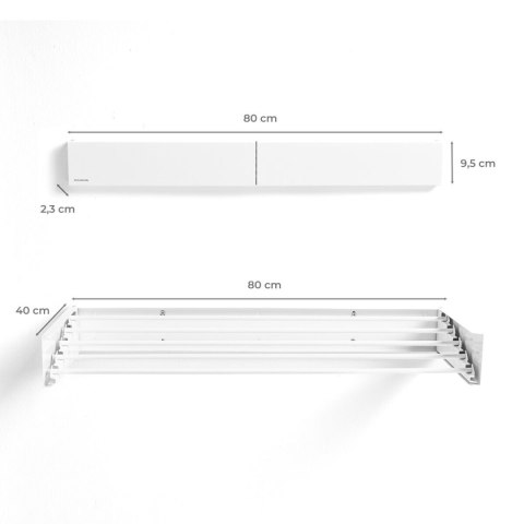 Składany, rozsuwany, chowany naścienny suszarka do ubrań Dryva 80 InnovaGoods