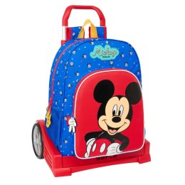 Torba szkolna z kółkami Mickey Mouse Clubhouse Good day Niebieski 33 x 42 x 14 cm