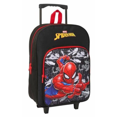 Torba szkolna z kółkami Spider-Man Czarny Czerwony 32 x 42 x 14 cm
