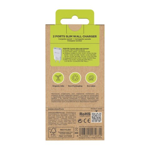 Ładowarka do Samochodu Muvit for Change HC-263C Biały 30 W