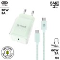Ładowarka ścienna + kabel-USB-C Muvit for Change Glass GaN Kolor Zielony