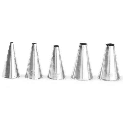Końcówki do rożków rękawów cukierniczych do dekorowania STALOWE 2-10mm 5szt.- Hendi 551691