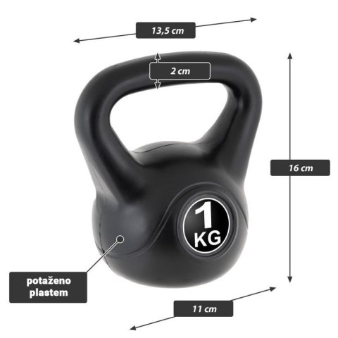 MAXXIVA Kettlebell, czarny, 1 kg