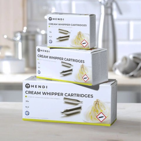 Naboje do syfonu do bitej śmietany gaz N2O 24 szt. - Hendi 588215