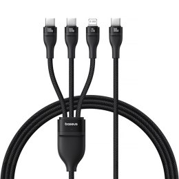3w1 Kabel przewód Flash Series 3 100W USB-C - 2x USB-C iPhone Lightning 1.5m - czarny