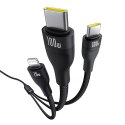 3w1 Kabel przewód Flash Series 3 100W USB-C - 2x USB-C iPhone Lightning 1.5m - czarny