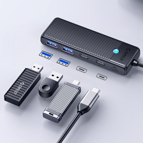 Hub PAPW2AC-C3 rozdzielacz USB-C na USB-A USB-C - czarny