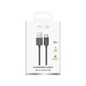 Kabel przewód USB-A - microUSB TPE 12W 1m - czarny