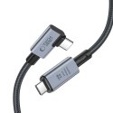 Kabel przewód kątowy i prosty USB-C 4.0 PD 240W 8K 40Gbps 1.5m - szary