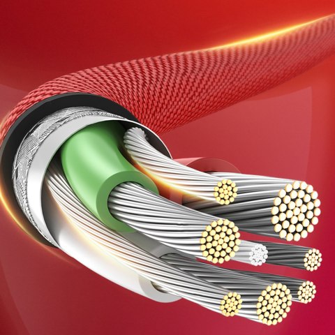 Kabel przewód kątowy iPhone Lightning - USB-A MFi 2.4A 1m - czerwony