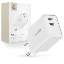 Ładowarka sieciowa 2x USB-C PD 35W - biała