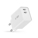 Ładowarka sieciowa 2x USB-C PD 35W - biała