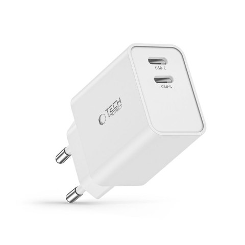 Ładowarka sieciowa 2x USB-C PD 35W - biała