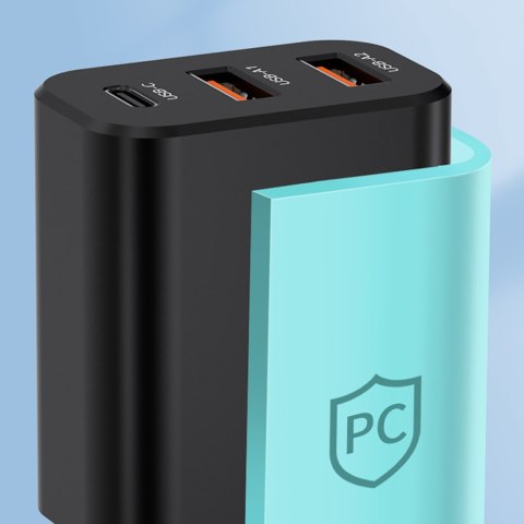 Ładowarka sieciowa 30W USB-C 2x USB-A - czarny
