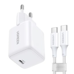 Ładowarka sieciowa X513 GaN USB-C 30W z kablem USB-C 1m - biała