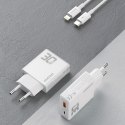 Ładowarka sieciowa GaN A30EUL 30W USB-A USB-C + kabel USB-C - Lightning - biała
