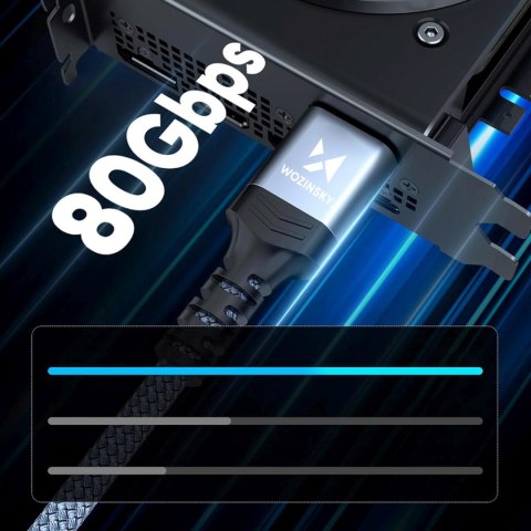 Kabel przewód DisplayPort z ceryfikatem VESA 80 Gb/s 16K HDR HDCP DSC 1m - czarny