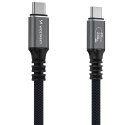 Kabel przewód Thunderbolt 4 USB-C 240W 4K 1m - czarny