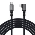 Kabel przewód kątowy Thunderbolt 4 USB-C 240W 4K 1m - czarny