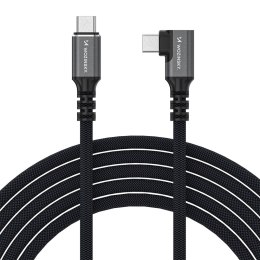 Kabel przewód kątowy Thunderbolt 4 USB-C 240W 4K 1m - czarny