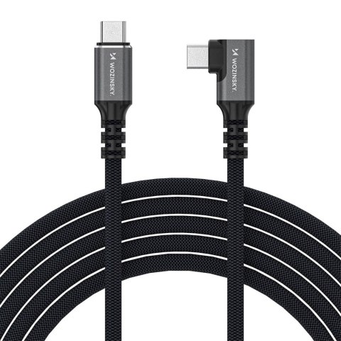 Kabel przewód kątowy Thunderbolt 4 USB-C 240W 4K 1m - czarny