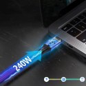 Kabel przewód kątowy Thunderbolt 4 USB-C 240W 4K 1m - czarny